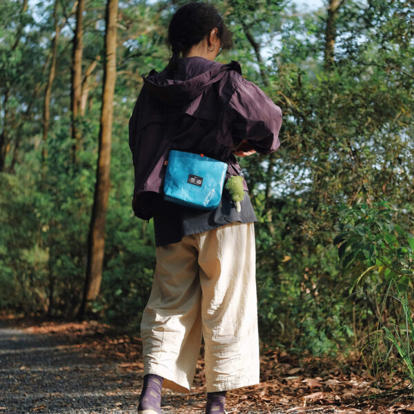 Simple Blue Small Unisex Water Resistant Travel Bag + Crossbody - Image 6