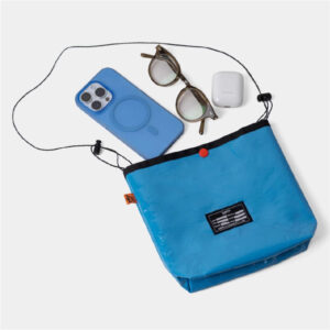 Simple Blue Small Unisex Water Resistant Travel Bag + Crossbody