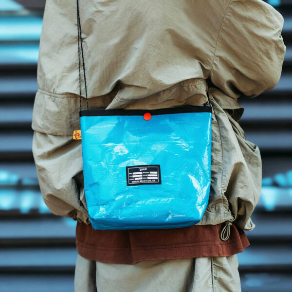 Simple Blue Small Unisex Water Resistant Travel Bag + Crossbody - Image 7